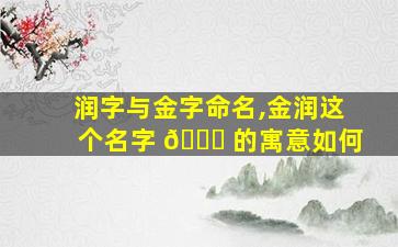 润字与金字命名,金润这个名字 🐟 的寓意如何